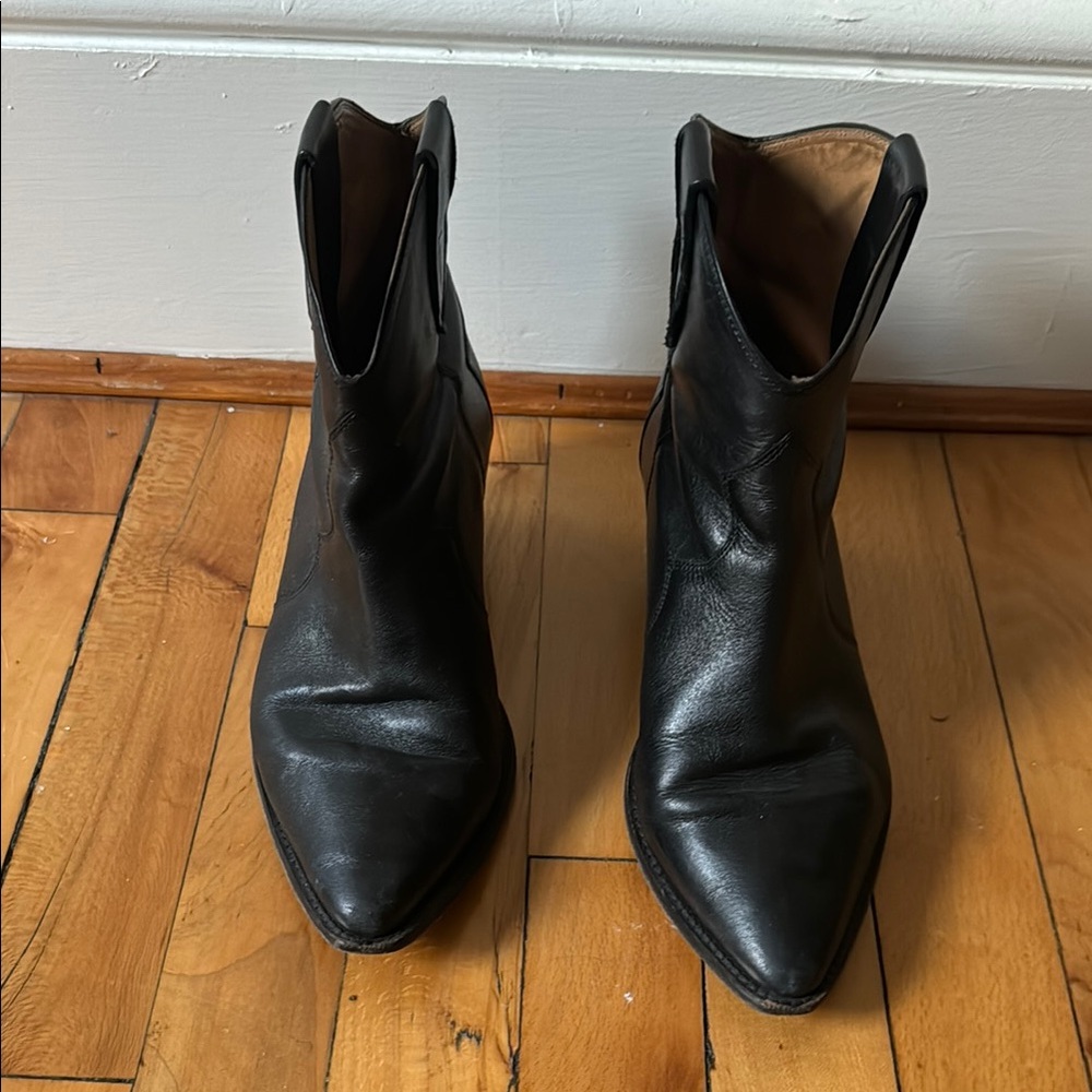 Black Leather Women's Ankle Boots